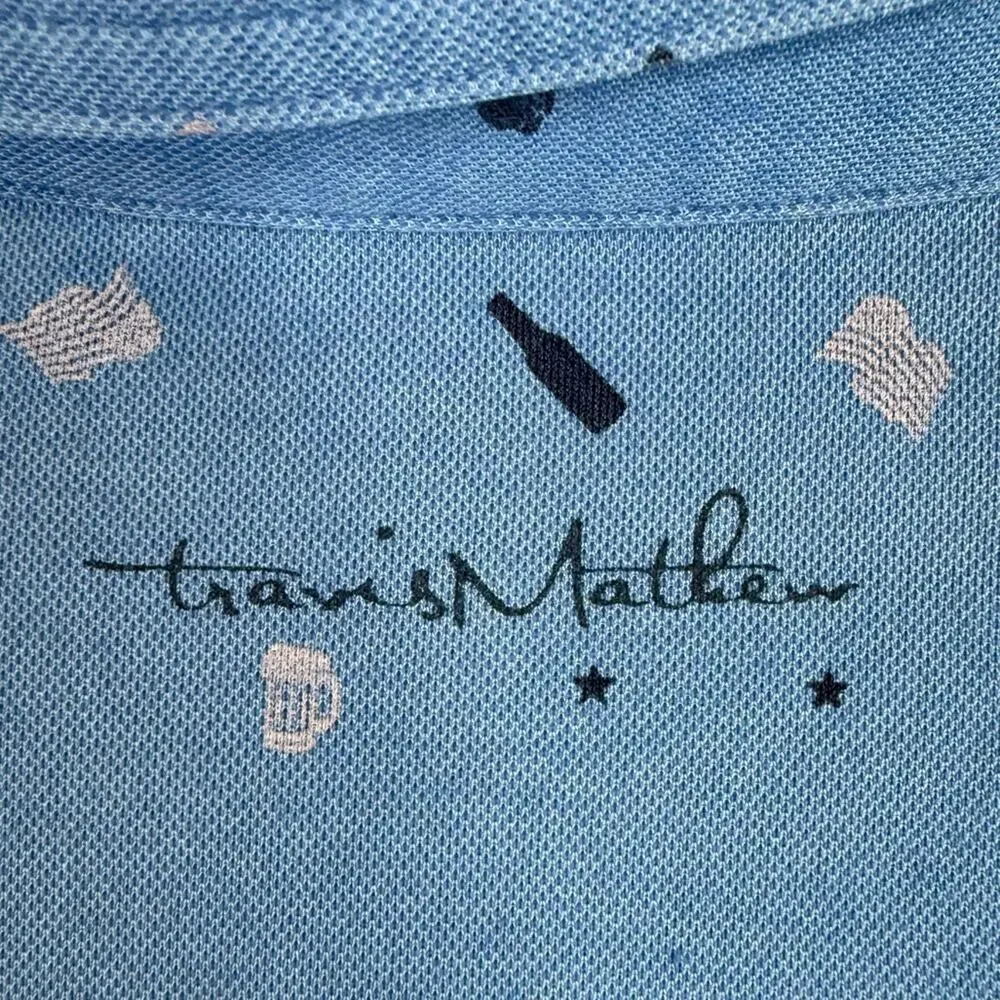 Travis Mathew Independence Day Polo Shirt Performance Knit Short Sleeve Golf L - Picture 5 of 8
